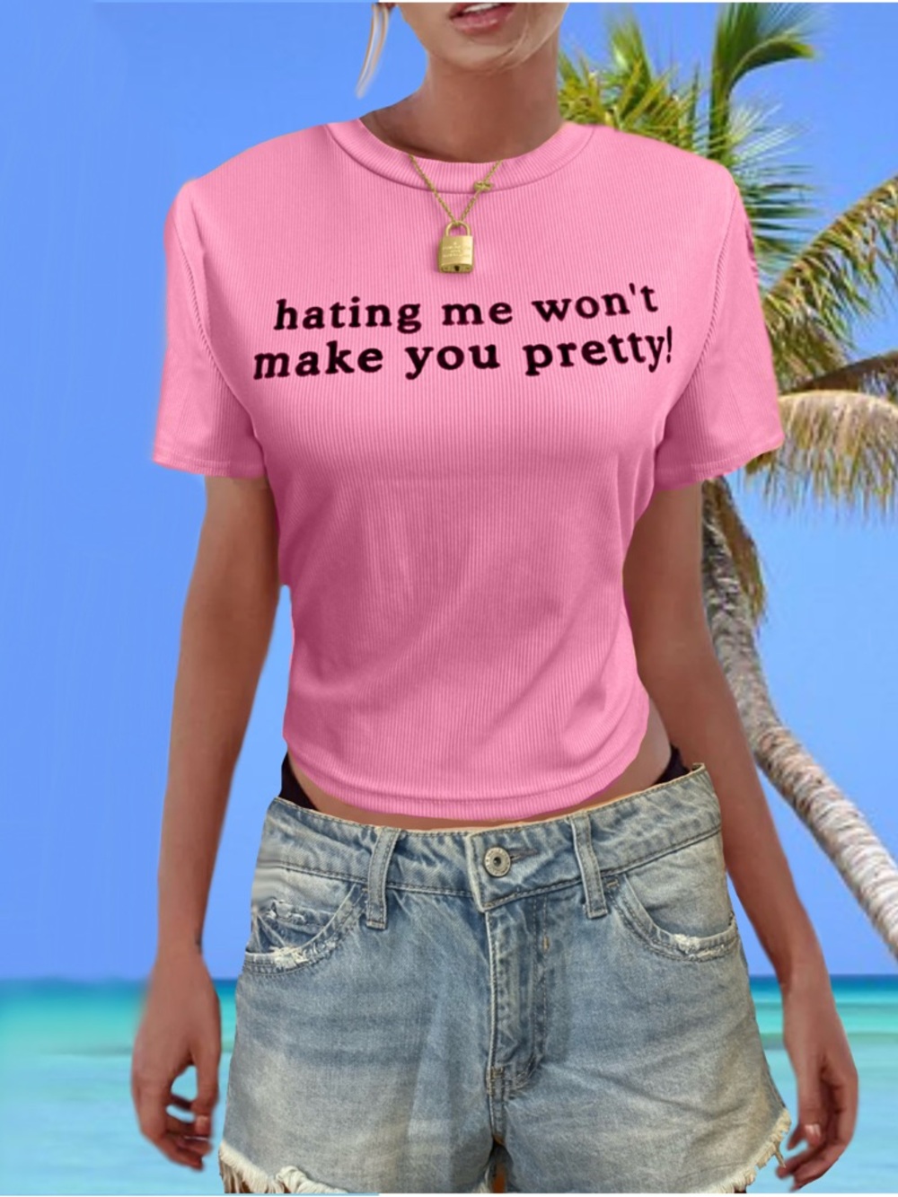 Lavishly Paris Women’s Baby Pink Crop Top
